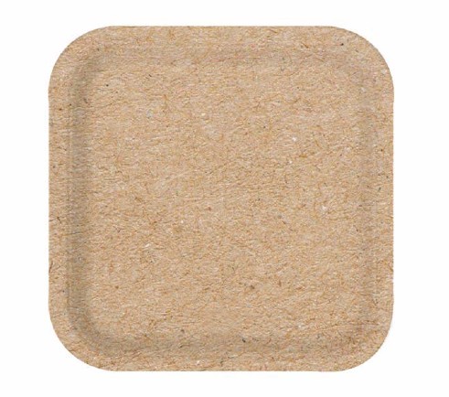 PLATO POLIPAPEL CUADRADO 22 CM COLOR KRAFT X 8